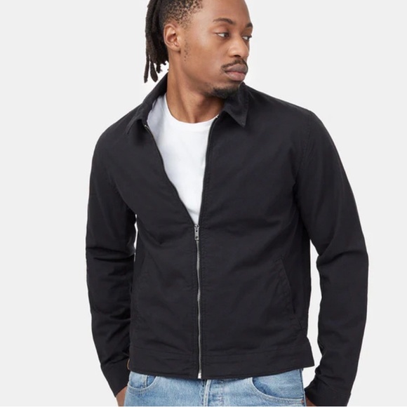 TENTREE Men’s Harrington Zip Front Black Jacket Size Medium - Picture 2 of 11